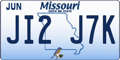MO license plate JI2J7K