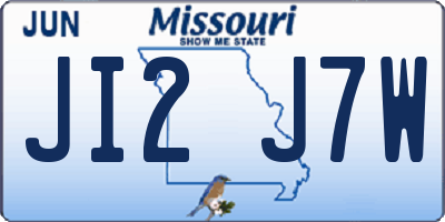 MO license plate JI2J7W