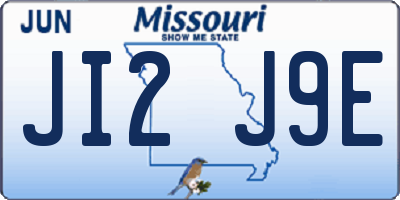 MO license plate JI2J9E