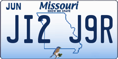 MO license plate JI2J9R