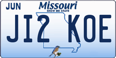 MO license plate JI2K0E