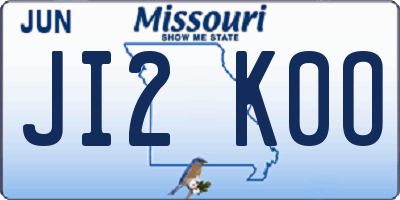 MO license plate JI2K0O