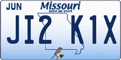 MO license plate JI2K1X