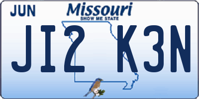 MO license plate JI2K3N
