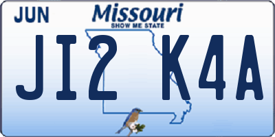 MO license plate JI2K4A