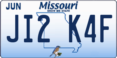 MO license plate JI2K4F