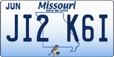 MO license plate JI2K6I
