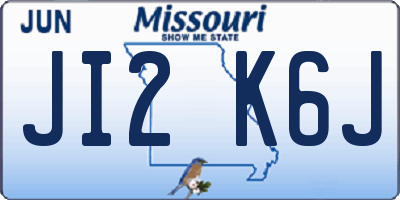 MO license plate JI2K6J
