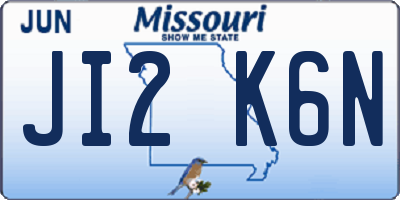 MO license plate JI2K6N