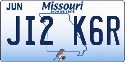 MO license plate JI2K6R