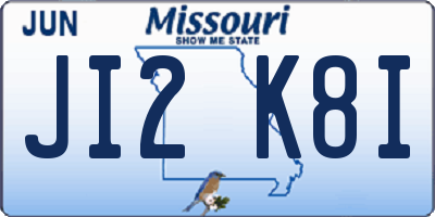 MO license plate JI2K8I