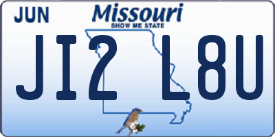 MO license plate JI2L8U