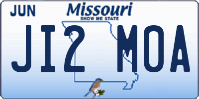 MO license plate JI2M0A