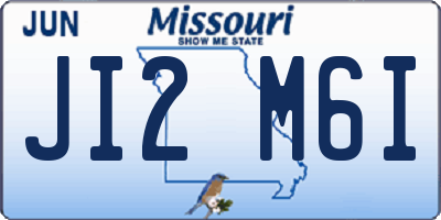 MO license plate JI2M6I