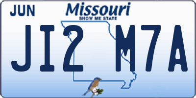 MO license plate JI2M7A