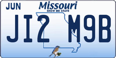 MO license plate JI2M9B