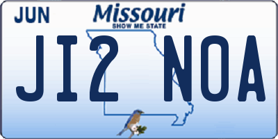MO license plate JI2N0A