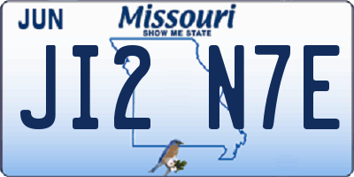 MO license plate JI2N7E
