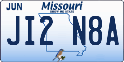 MO license plate JI2N8A