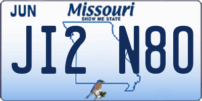 MO license plate JI2N8O