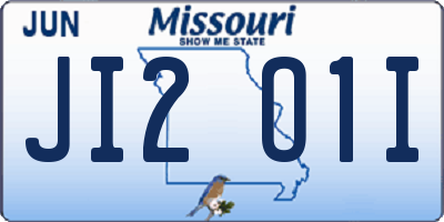 MO license plate JI2O1I