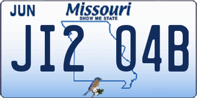 MO license plate JI2O4B