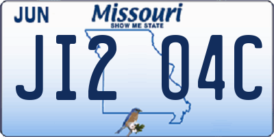 MO license plate JI2O4C