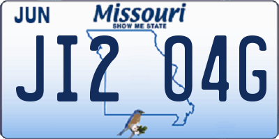 MO license plate JI2O4G
