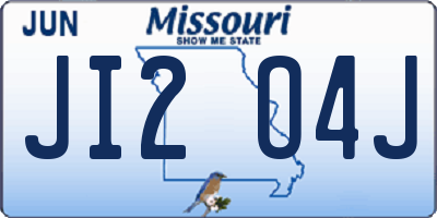 MO license plate JI2O4J