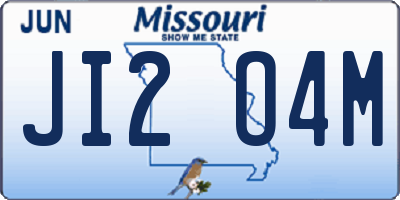 MO license plate JI2O4M