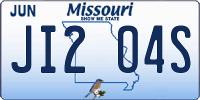 MO license plate JI2O4S