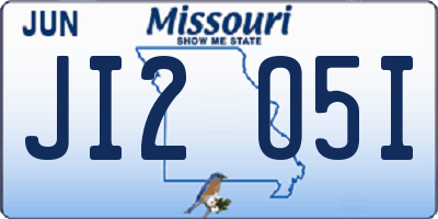 MO license plate JI2O5I