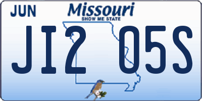 MO license plate JI2O5S