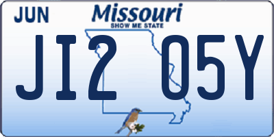 MO license plate JI2O5Y