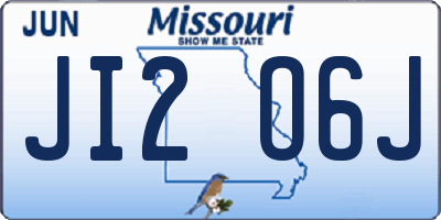 MO license plate JI2O6J