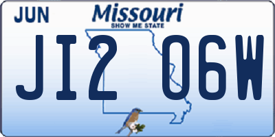 MO license plate JI2O6W