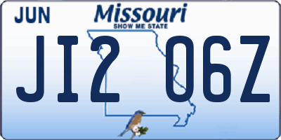 MO license plate JI2O6Z