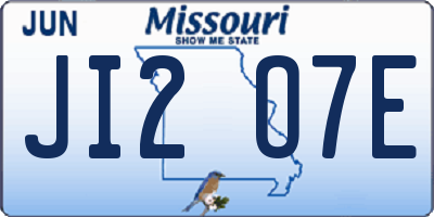 MO license plate JI2O7E