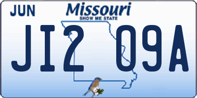 MO license plate JI2O9A