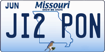 MO license plate JI2P0N