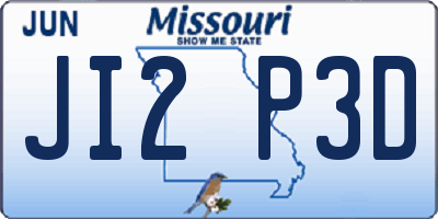 MO license plate JI2P3D