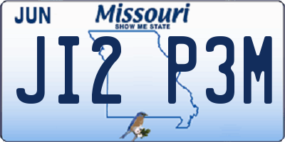 MO license plate JI2P3M