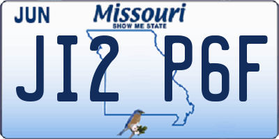 MO license plate JI2P6F