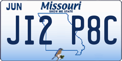 MO license plate JI2P8C