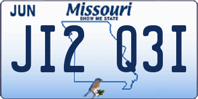 MO license plate JI2Q3I