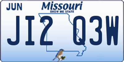 MO license plate JI2Q3W