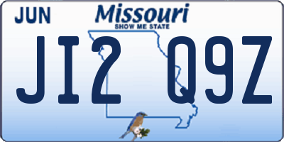 MO license plate JI2Q9Z