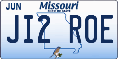 MO license plate JI2R0E