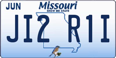 MO license plate JI2R1I