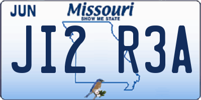 MO license plate JI2R3A